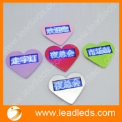 China Lovely Heart shaped programmable wearable USB LED Scrolling Name Badge (LLD180-B1236X) factory