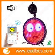 China Leadleds 12v Led Car Display Smiley Face LED Car Sign LED Shop Sign Vehicle LED Display Board Preset 8 Remote Control Message factory