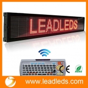 Leadleds 40x6.3 Inches Remote LED Scrolling Display Board for Business - Red Message