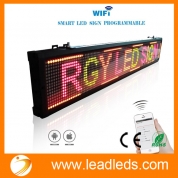 Leadleds 40x6.3 Inches Wifi Scrolling LED Sign Display Board for Business, APP Programmable Message by Smartphone and Tablet, RGY Tri-Color