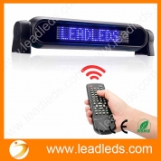 China Leadleds Dc12v Led Car Rear Window Sign Board Scrolling Blue Message Display Board Led Banner with Remote Controller and Cigar Lighter - Fast Programmable factory