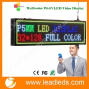 Leadleds P5 Full Color LED Sign WIFI Wireless Programmable, Work with Iphone and Android Phone App, Multi-Color Text Images Time Display