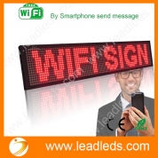 Leadleds P5 Wifi Scrolling LED Sign Message Board for Business, Working with Smartphone and Tablet ( Red )