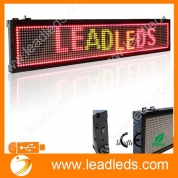 Leadleds RGY Tri-color 30 X 6.3-in Usb Programmable LED Sign Board , Scrolling Message Display Board for Business