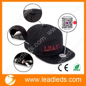 China Leadleds Fashion LED Hat Smart Cool Display Message Hat Cap Mobile APP Control Display Words Flat Peak Hat Cap factory
